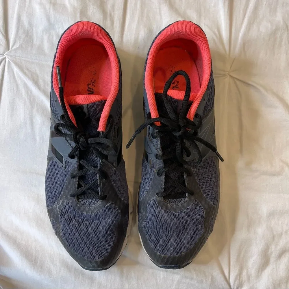 New Balance Gray & Orange Lace Up Athletic Sneaker Shoes Size 8.5
